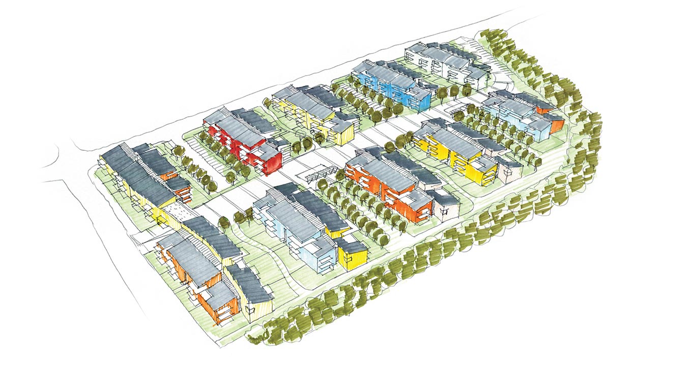 Architekt DI Wolfgang Pfoser: Wohnhausanlage Stifterstraße Schaubild