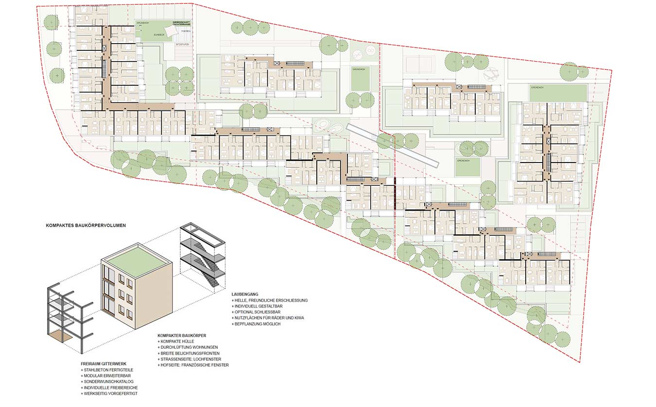 Architekt DI Wolfgang Pfoser: Wohnhausanlage Oberwagram Schaubild